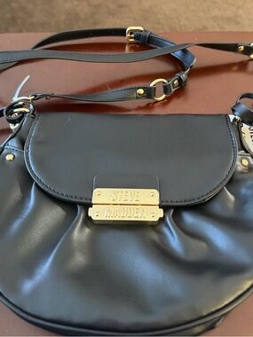 Steve Madden Black Crossbody with Gold Hardware